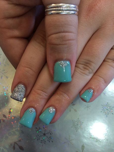 Baby Blue Glitter Nails by GemLew31