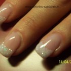 Nails Francia fehér csillogás