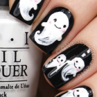 Halloween nail art minták szellem