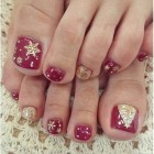 Karácsonyi toe nail art minták