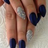 Navy silver nails