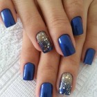 Nail art design Kék