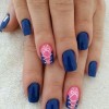 Nail art minták rózsaszín és kék