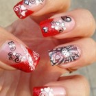 Red valentine nails