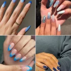 Blue holiday nails