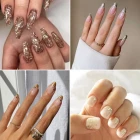 Gold holiday nails