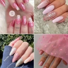 Nails glitter pink