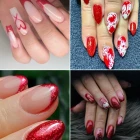 Nails red glitter