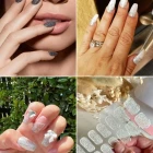 Nails silver glitter